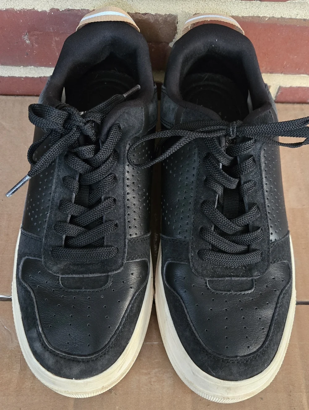 Le‎ Tigre Midtown Platform Sneakers Women’s 9 Black Leather Low Top Streetwear
